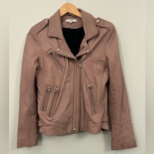 IRO Lamb Leather Jacket Pink Size 40